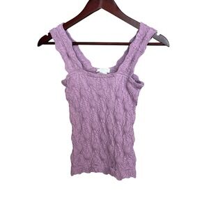 Altar'd State Intimates Tank Top Womens L/XL Purple Nylon Popcorn Bubble Texture